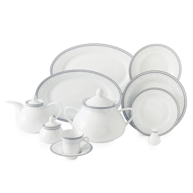 سرویس چینی 108 پارچه کامل وایت رز