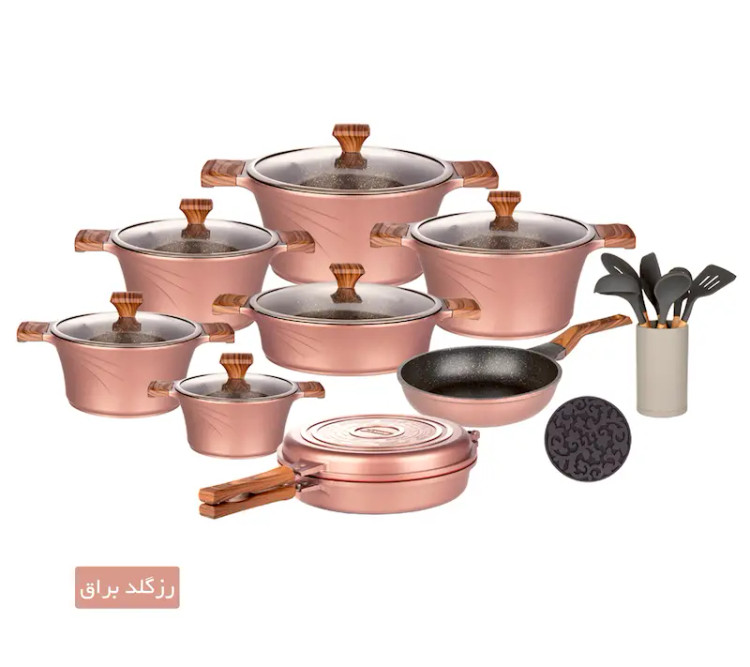 سرویس قابلمه کاندید مدل سزار 23 پارچه با پوشش تیتانیوم
