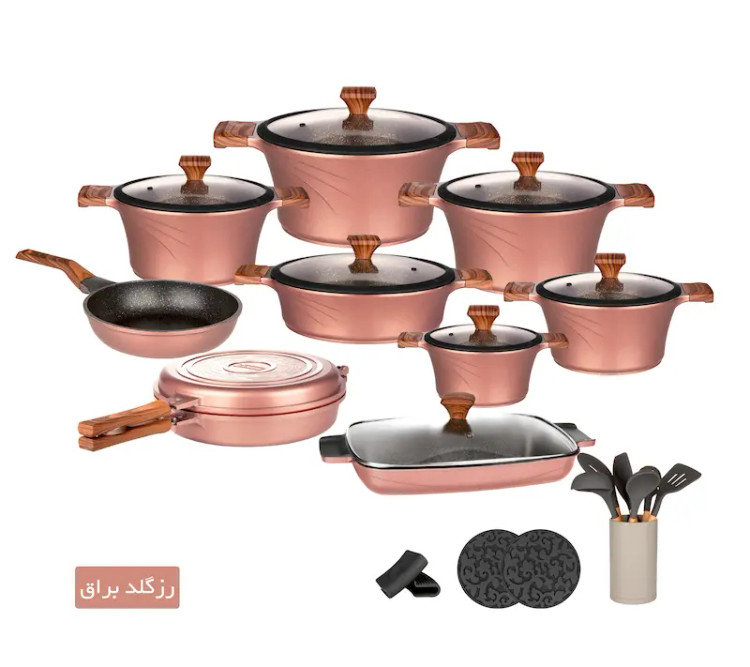 سرویس قابلمه کاندید مدل سزار 28 پارچه با پوشش تیتانیوم