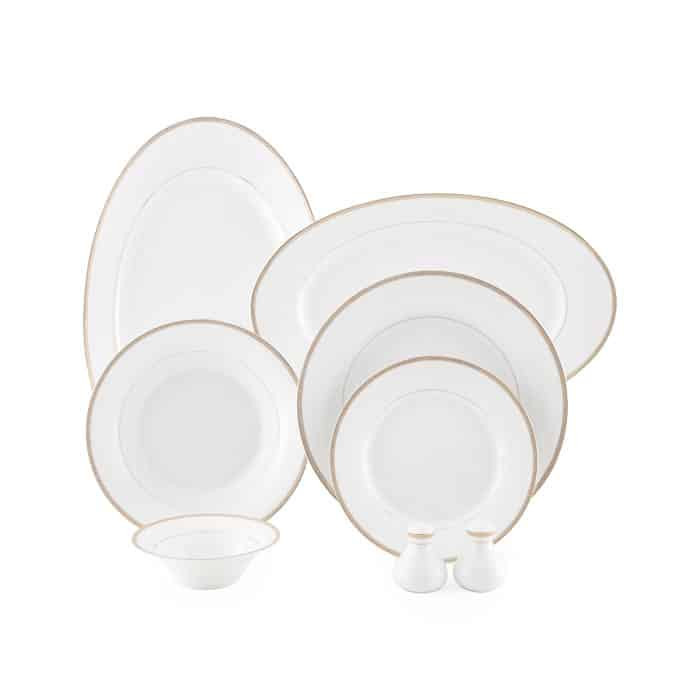 سرویس غذاخوری چینی زرین 108 پارچه شهرزاد مدل سپینود طلایی